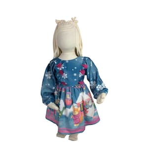 Vestido Infantil Mon Sucre Azul Estampado tam 1