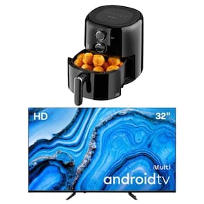 Kit Smart TV DLED 32 HD Multi Android 11 + Fritadeira Elétrica sem óleo Air Fryer 3,5L 127V
