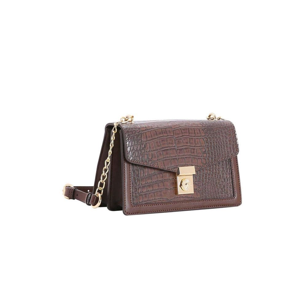 Bolsa Feminina Chenson Mão Transversal Croco 3483977 Marrom