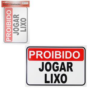 Placa Indicativa Proibido Jogar Lixo 20X30Cm
