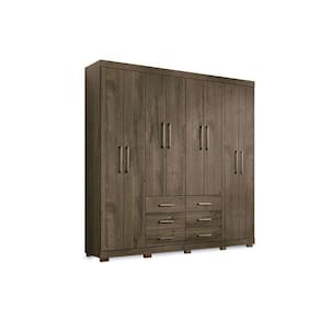Guarda Roupa Casal 8 Portas E 6 Gavetas C/ Pés Liverpool Ébano - Santos Andirá