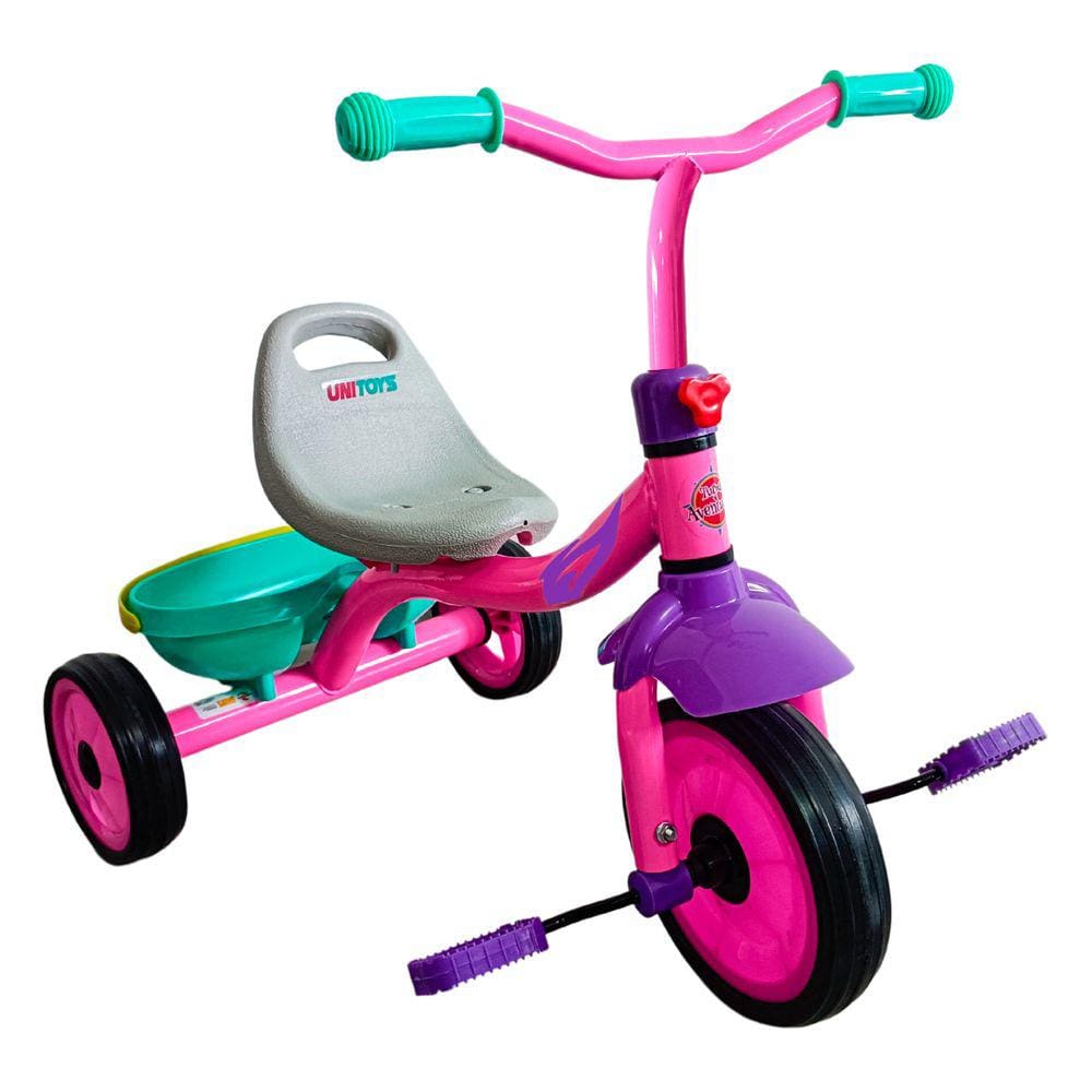 Motoca Triciclo de Pedal e Passeio bebê Rosa Infantil