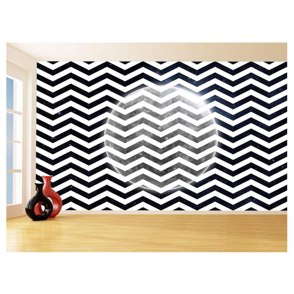 Papel De Parede 3D Sala Chevron Zig Zag Listras 3,5M Zig139