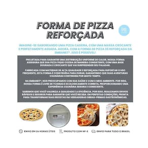 Forma Assadeira Pizza Paes Redonda 35 Cm Profissional - 5Und