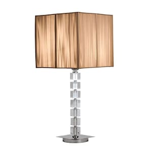 Abajur Luminaria De Mesa Oceano De Cristal Led Cúpula Prata