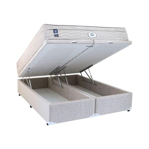 Cama Box Baú Com Colchão King Size Simmons Vegas Top Visco - 193x203 Menor preço em Cama Box Baú Com Colchão King Size Simmons Vegas Top Visco - 193x203