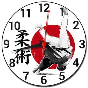 Relógio de Parede Jiu Jitsu Decoração - Relógio de Jiu Jitsu