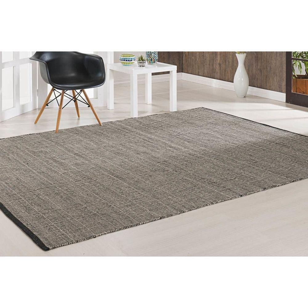 Tapete Lã Linhas 200x250 Prata/preto