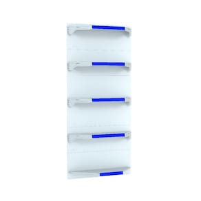 Kit 5 Bandejas Para Gondola Canto 170 Fit 40/60 Branco Pe Az