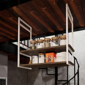 Prateleira Teto Parede Decorativa Industrial Cozinha 60cm Branco