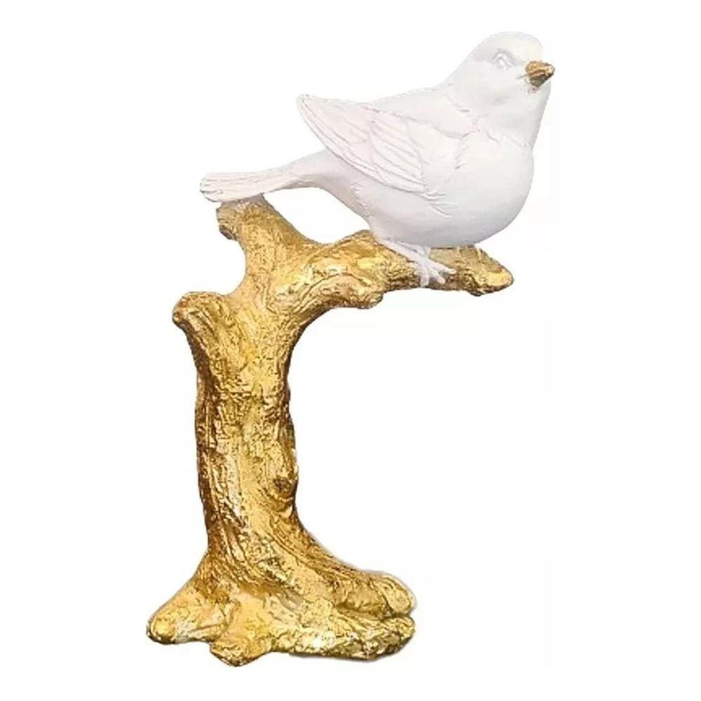 Escultura Decorativa Pássaro Poliresina Castiçal 16X9