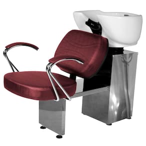 Lavatório Salão de Beleza Topázio Base Inox Bordô