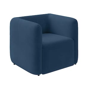 Poltrona Sala de Estar Decorativa Laguna Veludo Azul Marinho K01 - D`Rossi
