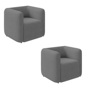 Poltrona Sala de Estar Decorativa Kit 2 Laguna Bouclê Cinza K01 - D`Rossi