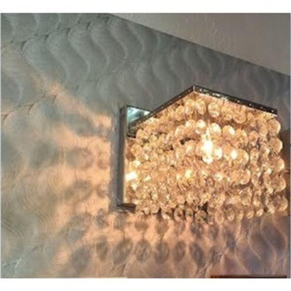 Lustre de Parede Arandela Cristal Acrílico Acabamento Inox Lâmpada de Led G9 Inclusa