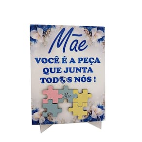 Exclusivo Porta Retrato Dia das Mães - Mãe você é a peça - Escreva você mesmo nas peças