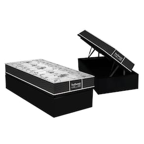 Cama Box Baú Solteiro: Colchão Molas Probel Prolastic  ProDormir Sleep + Base CRC Courano Black(88x188)