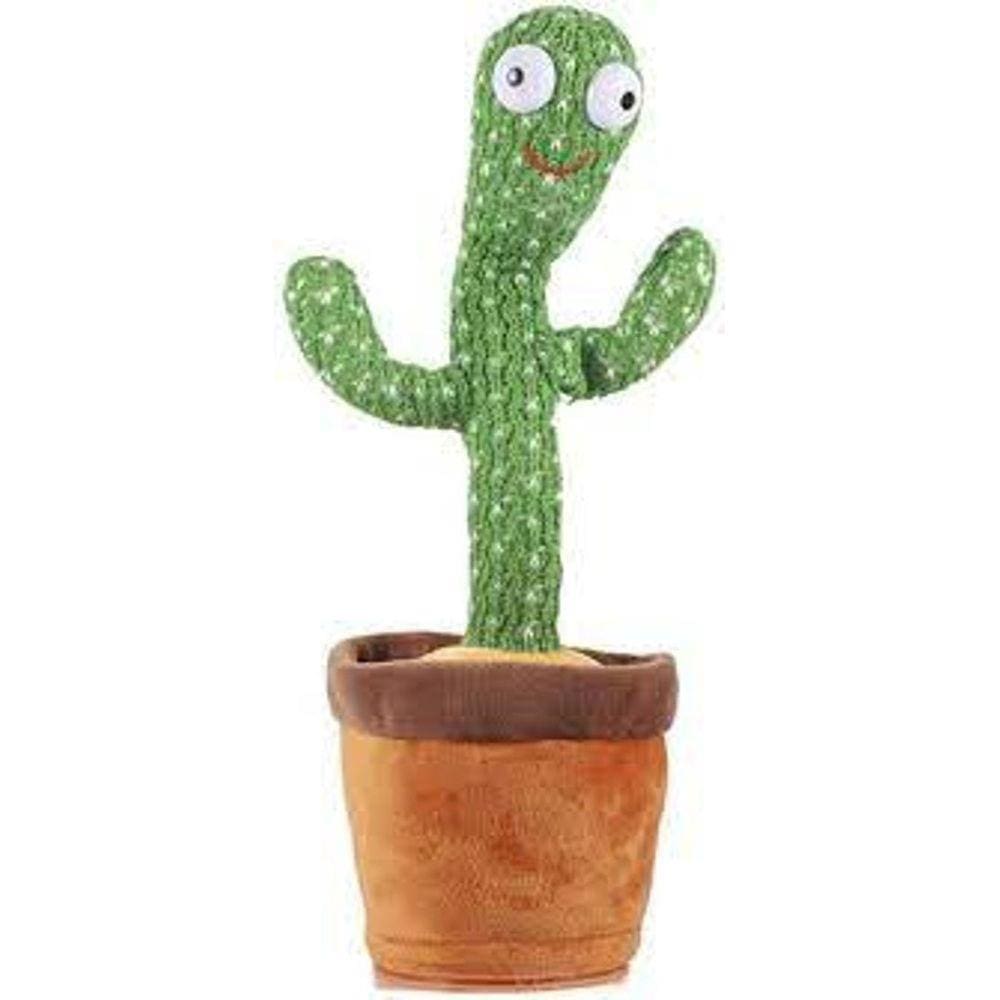 Cacto Dançante Toca Musica Dança Imita Falante Led E Usb