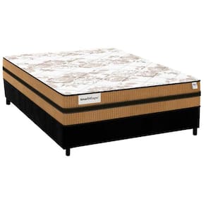 Cama Box Casal: Colchão Molas Ensacadas Plumatex MasterPocket Smart Milano + Base CRC Suede Black(138x188)
