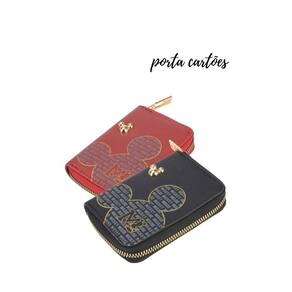 Kit 02 Mini Carteira Mickey Mouse Preto Vermelho Ca27884