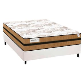 Cama Box Casal: Colchão Molas MasterPocket Ensacadas Plumatex Smart Milano + Base CRC Courano Branco(138x188)