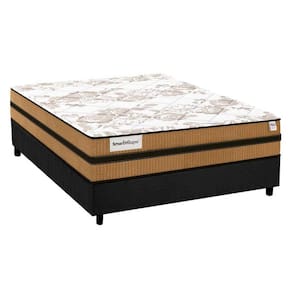 Cama Box Casal: Colchão Molas Plumatex MasterPocket Ensacadas Smart Milano + Base CRC Suede Cinza(138x188)
