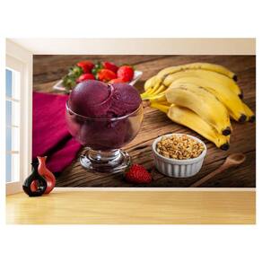 Papel De Parede 3D Alimentos Açai Na Taça Frutas 3,5M Al449