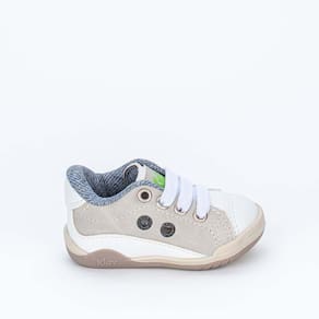 Sapato Bebê Menino Kidy Colors Casual Natural e Branco