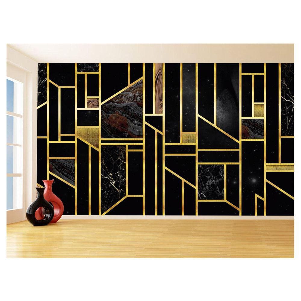 Papel De Parede 3D Estilo Marmore Cores Formas 3,5M Mbr02