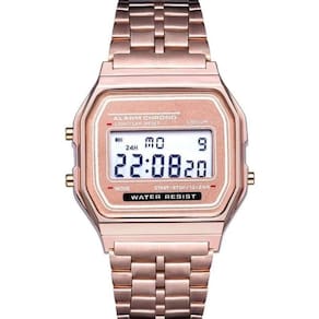 Relógio Led De Pulso Masculino Feminino Rosa Barat - Rose