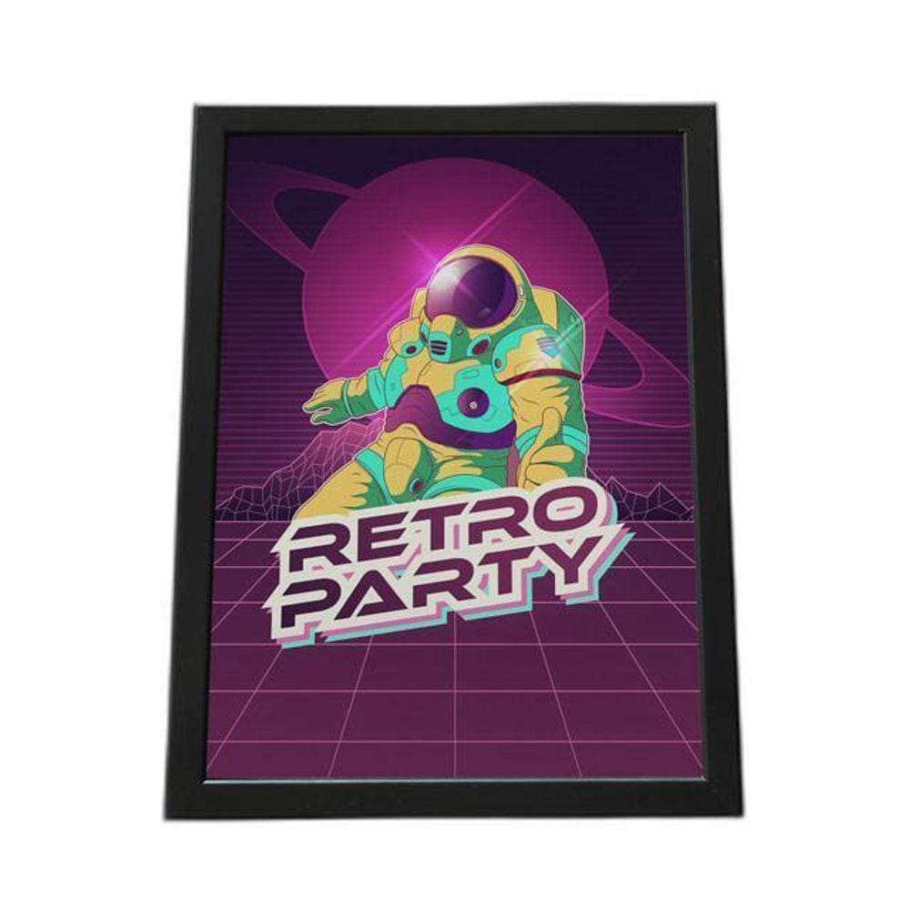 Quadro Com Moldura Retro Party Planeta