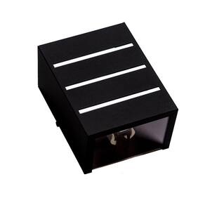 Kit 2 Arandelas Preto 2 Focos E 3 Frisos Parede Ar1612