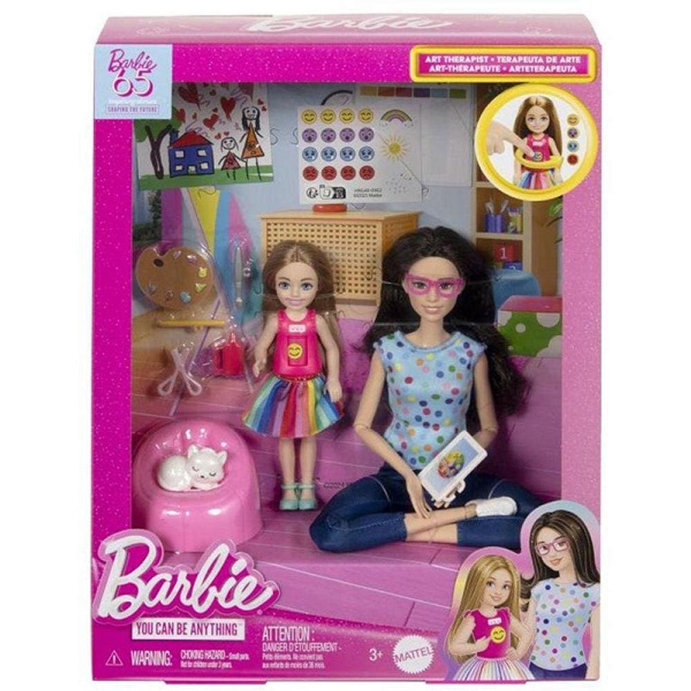 Barbie Profissoes Conjunto Boneca Terapeuta de ARTE Mattel HRG48