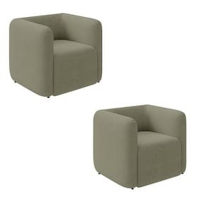 Poltrona Sala de Estar Decorativa Kit 2 Laguna Bouclê Verde K01 - D`Rossi