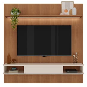 Painel 1 Prateleira para TVs 75` Candói Cinamomo Off White