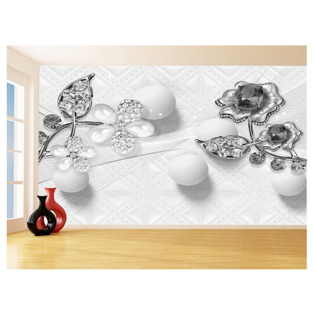 Papel De Parede 3D Floral Textura Sala Flores 3,5M Xfl262