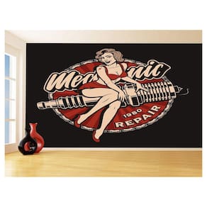 Papel De Parede 3D Carro Antigo Hot Rod Pin Up 3,5M Cxr105