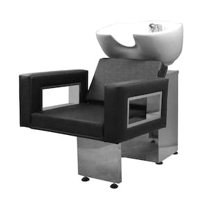 Lavatório Salão de Beleza Moderna Base Inox Preto