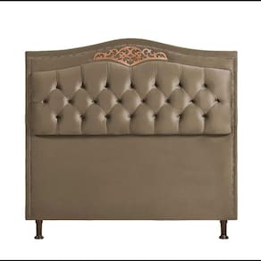 Cabeceira Cama Box Casal 140 Cm Estofada Veludo Marrom Castor Holanda Plus Speciale Home