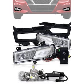 Kit Farol de Milha Versa 2020 em Diante Botão Painel com Lâmpada LED 6000K