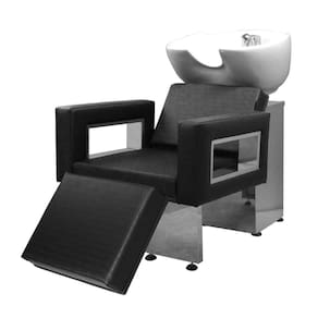Lavatório Salão de Beleza Moderna Ap Base Inox Preto