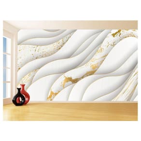 Papel De Parede 3D Estilo Marmore Cores Formas 3,5M Mbr17