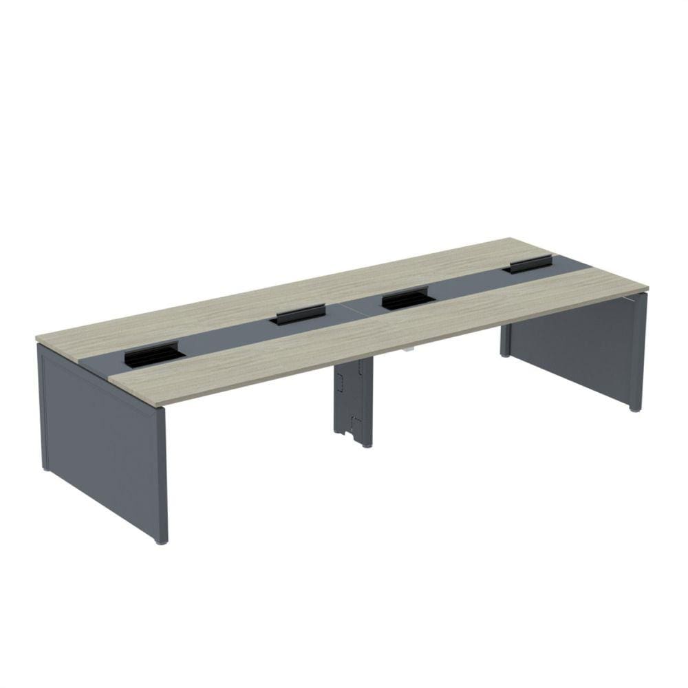 Mesa de Plataforma Dupla para 4 Pessoas Corporativa 150x140/4p Nogueira casabanca/Grafito