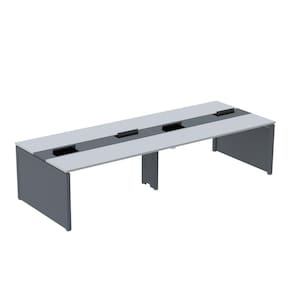 Mesa de Plataforma Dupla para 4 Pessoas Corporativa 120x140/4p Cinza/Grafito