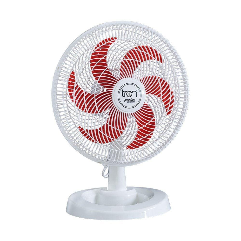 Ventilador Oscilante Mesa 127v 50 Cm Pp Premium 130w Branco/Vermelho