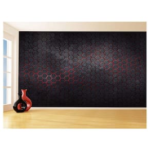 Papel De Parede Colméia Moderno Gamer Vermelho 3,5M Txt46