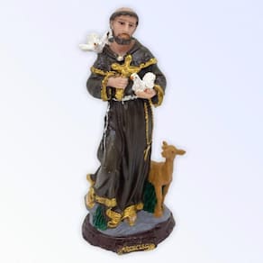 Imagem Católica São Francisco Em Resina 14 Cm- Escolha O Seu