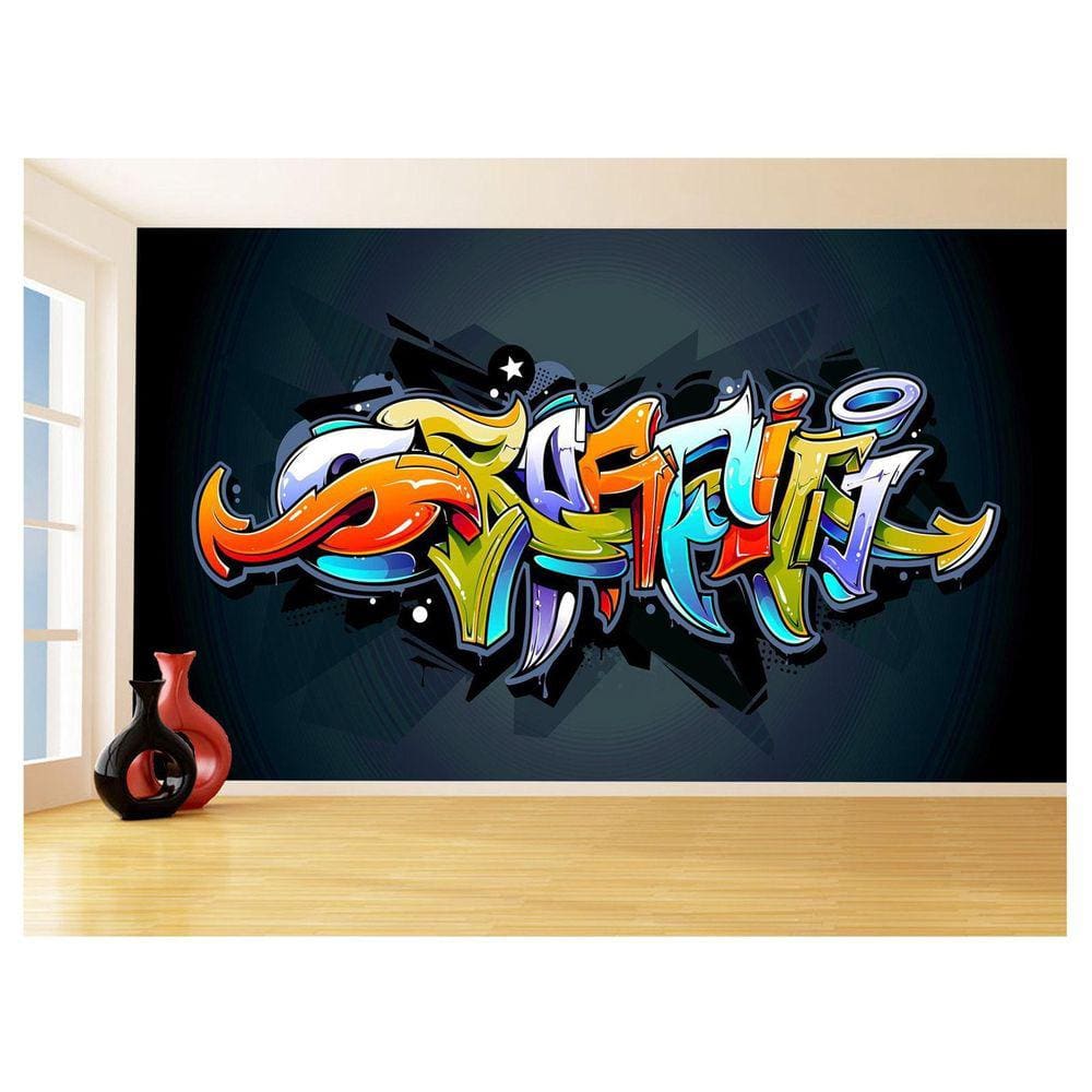 Papel De Parede 3D Arte Graffiti Mural Grafite 3,5M Tra103