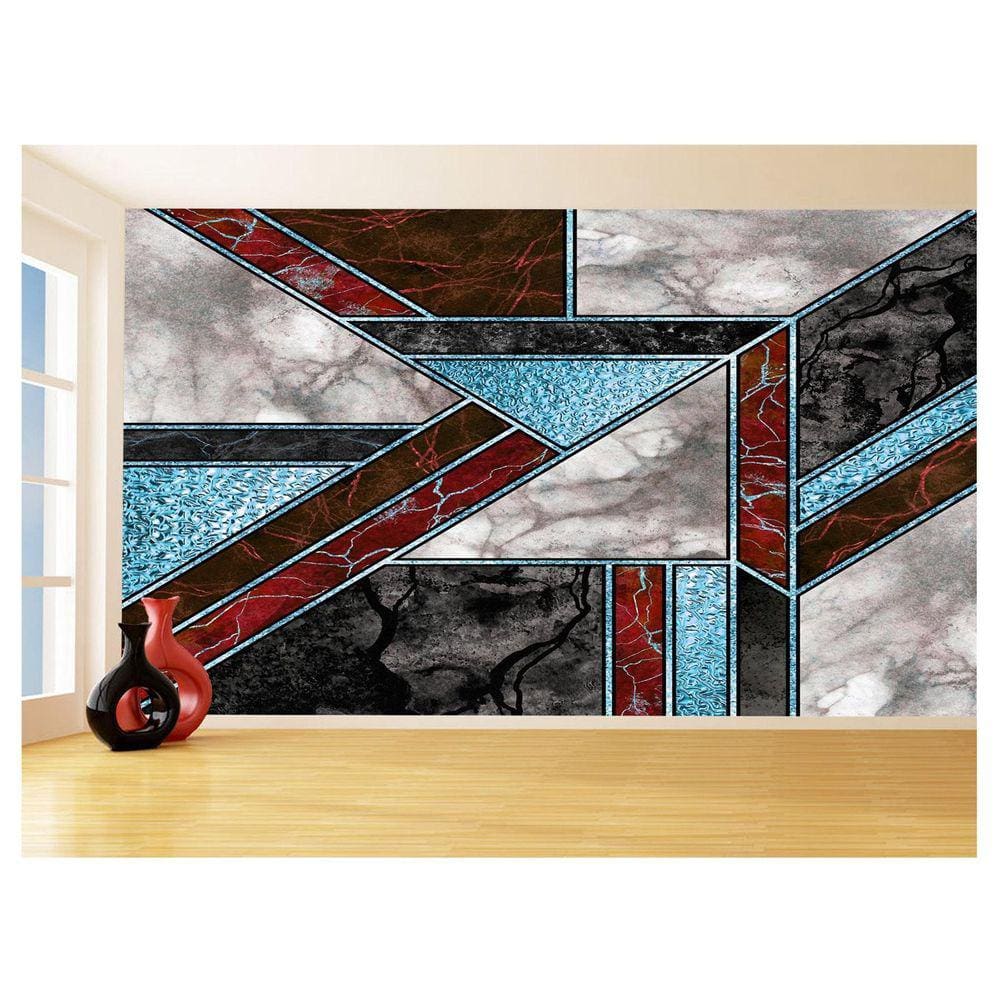 Papel De Parede 3D Estilo Marmore Cores Formas 3,5M Mbr31