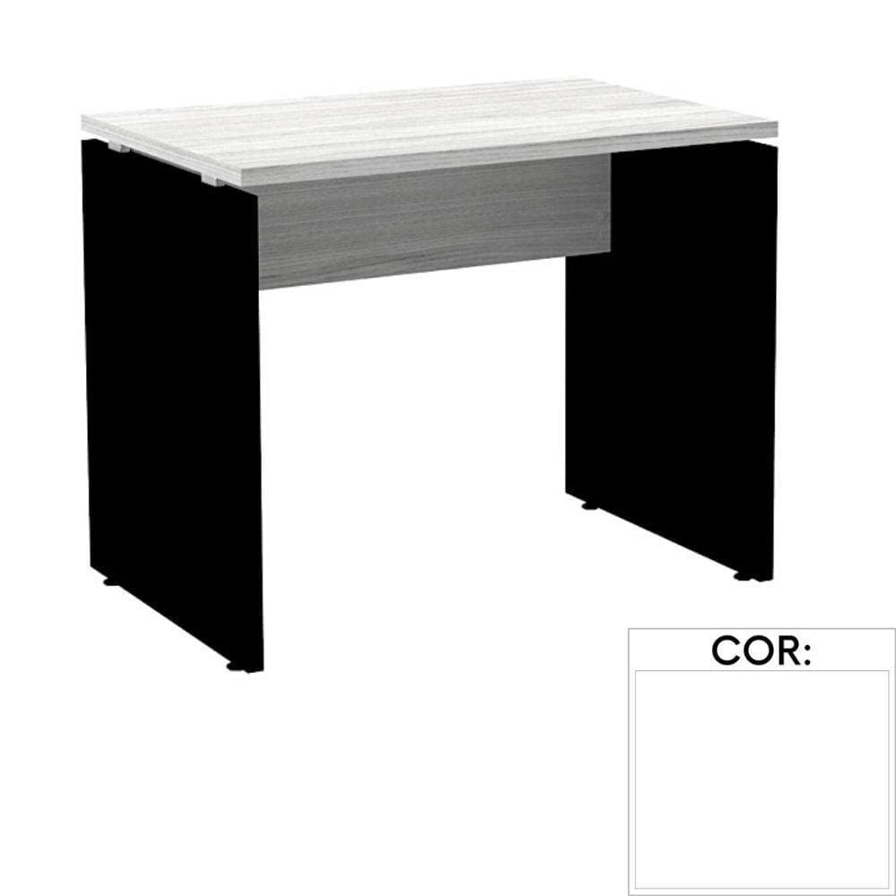 Mesa de Escritório Pé Painel PE25 em MDP 134 x 60 cm Branca com Base Branca